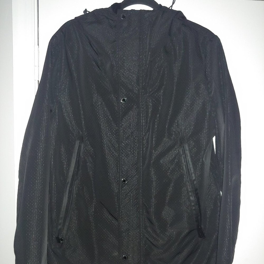 Karl Lagerfeld Coat Mens Medium Zip/Button Parka Lined Hoodie Coat Casual